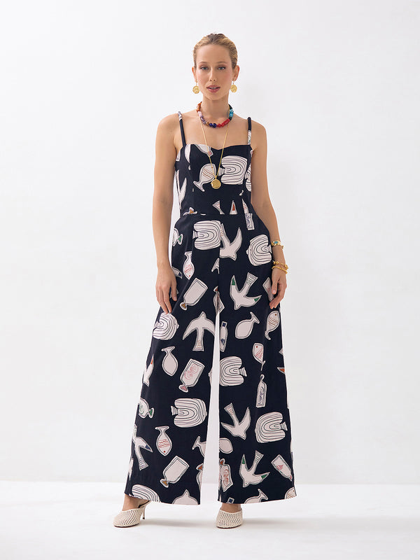 Macacão Pantalona Preto Egeu