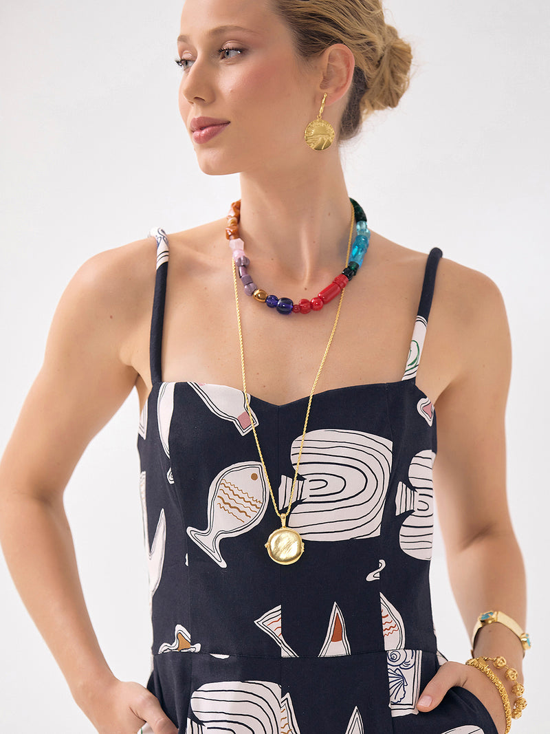 Macacão Pantalona Preto Egeu