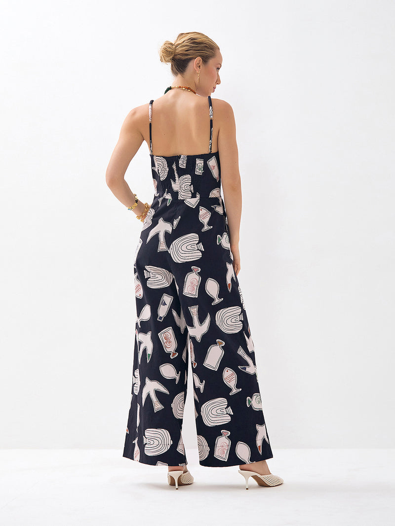 Macacão Pantalona Preto Egeu