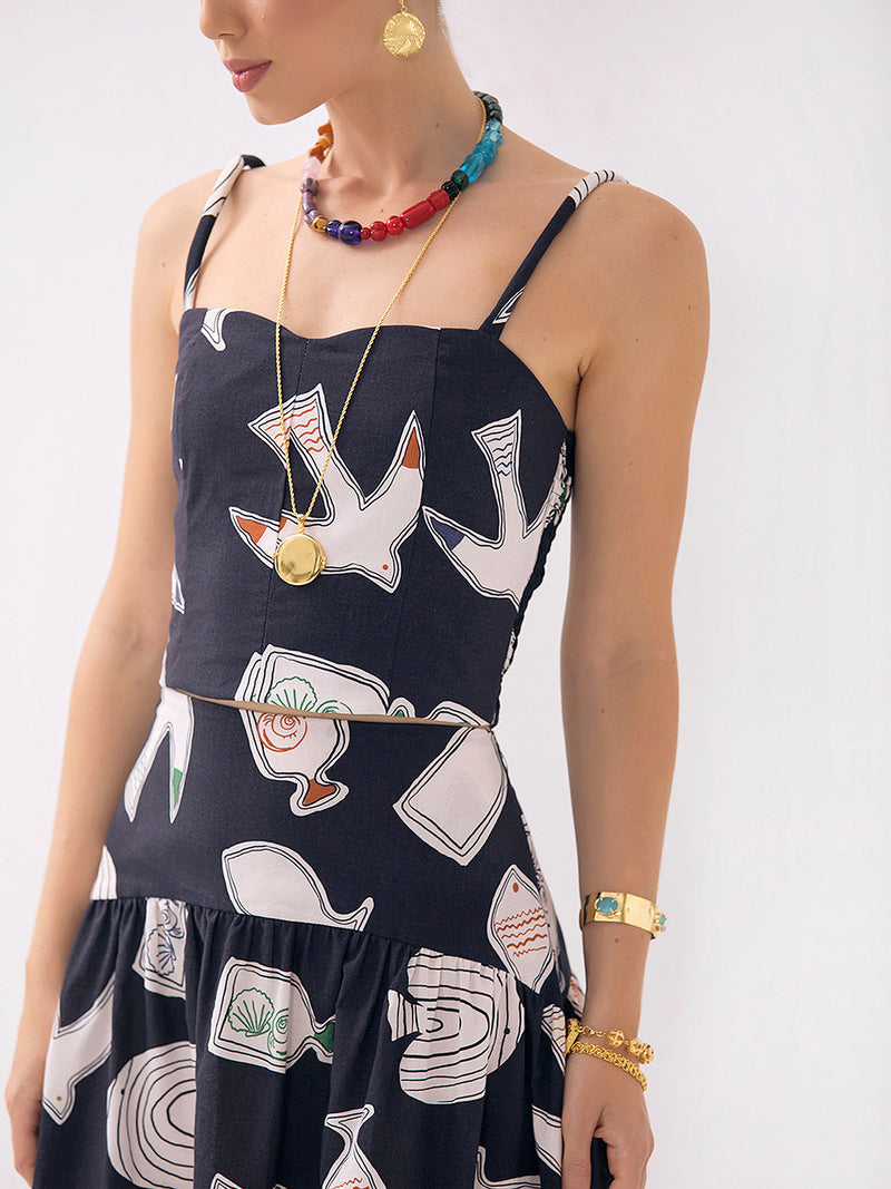 Saia Pala Babado Egeu