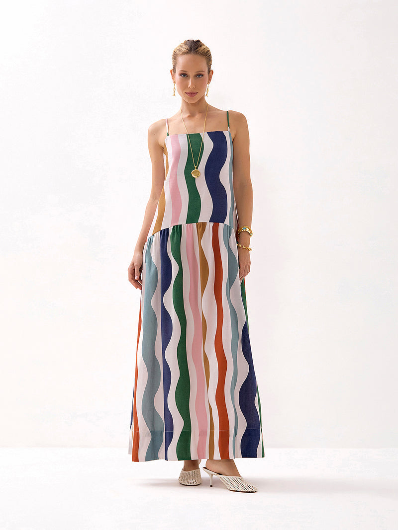 Vestido Arco Babado Alcinha Atlântica