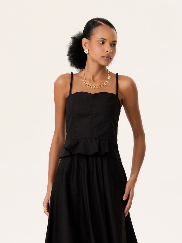 Top Babado Rolotê Preto